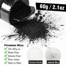 Load image into Gallery viewer, Black Mica Powder - 2.1 Ounces/ 60 Grams - Natural Epoxy Resin Dye –Mica Powder for Makeup, Epoxy Resin Art, Acrylic Paint, Fine Arts,Soap Making, Acrylic Nail
