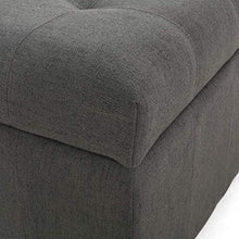 Load image into Gallery viewer, Christopher Knight Home Hedda Tufted Fabric Storage Ottoman, Dark Gray, Dark Brown
