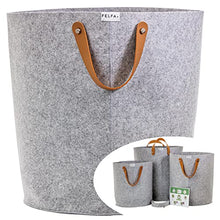 Load image into Gallery viewer, FELFA Storage Basket Set 3 - Decorative Floor Bins with Handles, Blanket Baskets for Living Room, Hamper for Toys, Plant Basket.
