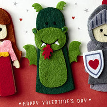 Load image into Gallery viewer, Hallmark Signature Valentine's Day Card for Kids with Finger Puppets (Princess, Knight, Dragon)
