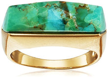 Load image into Gallery viewer, Barse Bronze and Genuine Turquoise "Slice" Ring, Size 7
