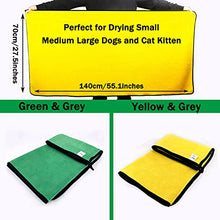 Load image into Gallery viewer, Kwispel Dog Towel - 2 Pack Large Dog Bath Towel Super Absorbent Microfiber Beach Towels for Quick Drying Small Medium Large Dogs and Cats, Machine Washable,55.1x27.5 inch,Yellow Green

