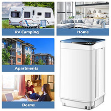 Load image into Gallery viewer, Giantex Full-Automatic Washing Machine Portable Washer and Spin Dryer 7.7 lbs Capacity Compact Laundry Washer with Built-in Barrel Light Drain Pump and Long Hose for Apartments Camping (White &amp; Blue)
