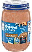 Load image into Gallery viewer, Gerber 3rd Foods Natural for Baby Grain &amp; Grow Jar, Pear Peach Oatmeal, 6 OZ
