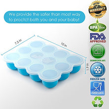 Load image into Gallery viewer, Samuelworld Baby Food Storage Container, 12 Portions Freezer Tray with Lid, 12x2.5oz BPA Free, Silicone, Perfect for Homemade Baby Food, Vegetable &amp; Fruit Purees and Breast Milk
