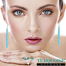 Load image into Gallery viewer, Turquoise Earrings in Sterling Silver &amp; Genuine Turquoise (2.5" Long)

