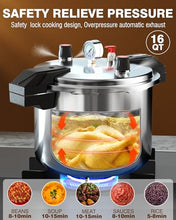 Load image into Gallery viewer, Wantjoin 16 Quart Pressure Canner &amp; Cooker | Commercial Aluminum Canner | Induction Compatible | Pressure Gauge &amp; Pressure Regulator | Multi Pressure Levels&amp; Easy Locking
