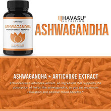 Load image into Gallery viewer, Havasu Nutrition Ashwagandha Capsules with Adaptogens, for Stress Relief, Anxiety Relief, Mood Support, Libido Boost, and Adrenal Fatigue Relief; Non-GMO 1000 mg; 90 Capsules for Men &amp; Women
