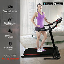 Load image into Gallery viewer, SereneLife SLFTRD18 - Smart Folding Compact Treadmill with Downloadable App &amp; Bluetooth connectivity

