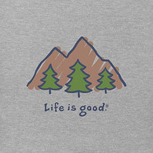 Load image into Gallery viewer, Life is good Men's Standard Vintage Crusher Graphic T-Shirt Mountains, Heather Gray, XX-Large
