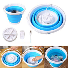 Load image into Gallery viewer, Mini Washing Machine, Formemory Portable Folding Bucket Turbo Ultrasonic Washing Machine Personal Travel Washing Machine with Remote Control for Lazy Magic Laundry Machine（Blue）
