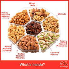 Load image into Gallery viewer, Christmas Gift Basket Holiday Mixed Nuts in Red Gold Box (7 Assortments, 2 LB) Gourmet Food Bouquet Xmas Arrangement Platter, Birthday Care Package, Healthy Kosher Snack Tray - Family Adults Men Women
