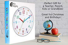 Load image into Gallery viewer, WISE HEDGEHOG Telling Time Teaching Clock, Silent Non Ticking Analog Battery Operated Learning Clock for Kids, Perfect Room &amp; Wall Decor for School Classrooms, Playrooms and Kids Bedrooms
