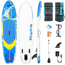 Load image into Gallery viewer, Kingdely Inflatable Stand Up Paddle Board, Comes with Durable SUP Accessories &amp; Portable Carry Bag, Non-Slip Deck, Leash, Paddle and Pump, Standing Boat for Youth &amp; Adult
