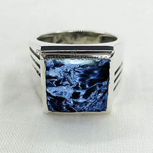 Load image into Gallery viewer, Natural Pietersite Ring, Solid 925 Sterling Silver Ring, Genuine Gemstone Jewelry, Square Pietersite Ring, Womens Pietersite Ring, Mans Statement Ring, Mens Pietersite Ring, Unisex Ring
