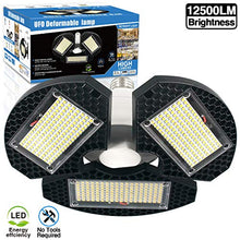 Load image into Gallery viewer, LED Garage Lights,100W Deformable LED Garage Ceiling Lights12500 LM CRI 80 Led Shop Lights for Garage, Garage Lights with 3 Adjustable Panels, Utility Led Garage Lighting (No Motion Activated) 100W1PK
