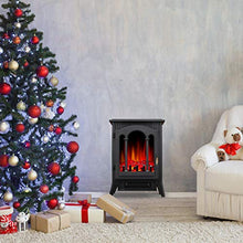 Load image into Gallery viewer, R.W.FLAME Infrared Electric Fireplace Stove, 16" Freestanding Fireplace Heater, Realistic Flame Effects, Adjustable Brightness and Heating Mode, Overheating Safe Design, 1000W/1500W, Black
