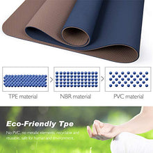Load image into Gallery viewer, TOPLUS Yoga Mat, Upgraded 1/4 inch Non-Slip Texture Pro Yoga Mat Eco Friendly Exercise &amp; Workout Mat with Carrying Strap - for Yoga, Pilates and Floor Exercises (Blue)
