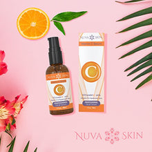 Load image into Gallery viewer, Nuva Skin Vitamin C Serum for Face and Eyes w/Hyaluronic Acid &amp; Liquid Vitamin E - Natural Anti Aging, Anti Wrinkle Facial Treatment – Antioxidant Moisturizer for Acne, Scars &amp; Even Skin Tone
