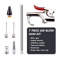 Load image into Gallery viewer, WYNNsky Air Blow Gun Accessory Kit with 5 Interchangeable Nozzles - 7 Pieces Air Compressor Tools Kit
