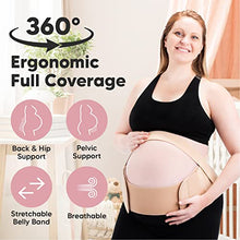 Load image into Gallery viewer, Pregnancy Belly Support Band, Maternity Belt - Pregnancy Must Haves Baby Belly Bands For Pregnant Women - Maternity Belly Band Support - Pregnancy Back, Pelvic Support Belt (Classic Ivory, One Size)
