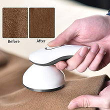 Load image into Gallery viewer, LOBKIN Lint Remover Rechargeable, Electric Sweater Shaver, Fabric Shaver Defuzzer 3-Leaf Stainless Steel Blades Lint Shaver Defuzzer Pill Fuzz Remover for Clothes, Dryer, Couch, Blanket, Sweate
