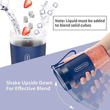 Load image into Gallery viewer, KLOUDI Portable Blender, Cordless Personal Blender Juicer, Mini Mixer, Waterproof Smoothie Blender With USB Rechargeable, BPA Free Tritan 300ml, Home, Office, Sports, Travel, Outdoors Blue

