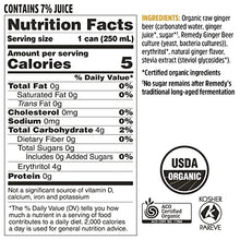 Load image into Gallery viewer, Remedy Ginger Beer - Sugar Free, USDA Organic &amp; Low Calorie Mixer Drink - Non Alcoholic &amp; Made With Real Ginger - 8.5 Fl Oz Can, 12-Pack

