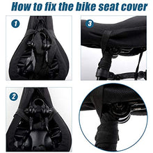 Load image into Gallery viewer, Mountain Bike Seat Cushion Cover Extra Soft Gel Bicycle Seat Cover, Soft Silicone Padded Bike Saddle Cover, Anti-Slip Bicycle Seat Cushion Spinning with Waterpoof&amp;Dust Resistant Cover Outdoor Cycling
