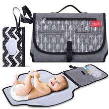 Load image into Gallery viewer, Portable Baby Changing Pad for Changing Diaper, Waterproof and Lightweight Easy to Carry and Travel, Portable Changing Station with Built in Pillow and Changing Mats.
