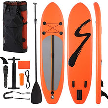 Load image into Gallery viewer, 10'×6" Stand up Paddle Board sup Inflatable Non-Slip Deck pad Ultra-Light Standing Boat sup Accessories Waterproof Bag, Backpack Leash Hand PUM Repair kit fin Youth Adult (Orange)
