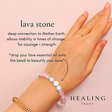 Load image into Gallery viewer, [Healing Trust] Rose Quartz Bracelet For Women, Authentic Rose Quartz Crystal + White Howlite + White Lava Stone Aromatherapy Healing Crystal Stones, Anxiety Bracelet for Women, Ladies Love Attraction Crystal Beads Bracelet Friendship Gifts, Real Gemstone
