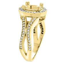 Load image into Gallery viewer, 14k Yellow Gold Diamond Halo Genuine Malachite Ring Split Shank Oval 8x6mm, size 5
