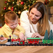 Load image into Gallery viewer, iBaseToy Christmas Train Set with Controllable Sound &amp; Light, Battery Powered Train for Christmas Tree, kids Train Toy Set with 52"Railway Track &amp; 4 Cars, Gift for 3 4 5 6 Year Old Boys Girls Toddlers
