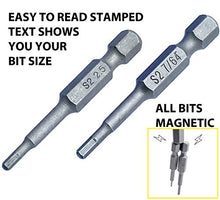 Load image into Gallery viewer, VETCO Magnetic Hex Allen Wrench Drill Bit Set, 20-Piece, With Extra Long Bits, Metric and SAE
