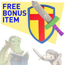 Load image into Gallery viewer, Kiddey Knight's Castle Kids Play Tent -Indoor &amp; Outdoor Children's Playhouse -- Durable &amp; Portable with Free Carrying Bag – “Bonus” Shield and Sword Set - Makes for Boys &amp; Girls
