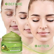Load image into Gallery viewer, AUIAU Green Tea Skincare Facial Mask Detox Clay Mud Mask with Avocado &amp; Aloe ,Deep Cleansing ,Hydrating, Detoxing, Healing, and Relaxing, Pore , Acne, and Blackhead Treatment Mask
