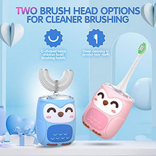 Load image into Gallery viewer, Kids Electric Toothbrush, Ultrasonic Autobrush Toothbrush Kids with 6 Modes, Whole Mouth Baby Toothbrush, IPX7 Waterproof, U Shaped Toothbrush for Children &amp; Toddlers (2-6 Year) (Light Blue)
