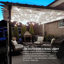 Load image into Gallery viewer, 2-Pack 96FT(48×2) Outdoor LED Outdoor String Lights for Patio with Dimmable Waterproof Shatterproof 5000K Daylight White E26 Bulbs, 15 Sockets, Commercial Grade Hanging String Lights for Cafe Backyard
