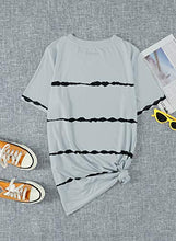 Load image into Gallery viewer, Ecrocoo Womens Casual Color Block Tops Summer Loose Short Sleeve Plus Size Blouses Tunic Pullover,Gray S
