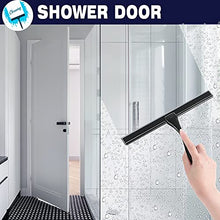 Load image into Gallery viewer, Shower Squeegee, 10-Inch Matte Black Squeegee, All-Purpose Stainless Steel Squeegee for Bathroom, Shower Doors, Mirrors, Tiles and Car Windows - 100% Streak Free
