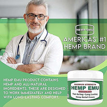 Load image into Gallery viewer, Hemp Emu Cream - Made In USA - Natural Hemp Cream Soothes Discomfort in Joints, Muscles, Back, Knees - Premium Hemp Oil Extract, Emu Oil, Menthol, Eucalyptus &amp; Natural Oils - 4oz
