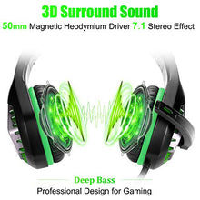 Load image into Gallery viewer, ENVEL Noise Cancelling Gaming Headset with 7.1 Surround Sound Stereo for PS4/Nintendo eShop Switch,Omnidirectional Microphone Vibration LED Light Compatible with Mac/PC/Laptop/Mac/PS3 Camo (Green)
