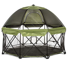 Load image into Gallery viewer, Carlson Pet Products 8-Panel Foldable and Portable Steel Pet Exercise and Play Pen, with Carrying Case and Full UV Canopy, Green, Large (2800)
