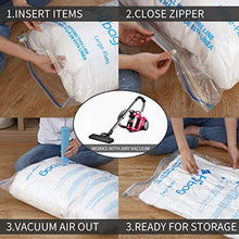 Load image into Gallery viewer, HIBAG Space Saver Bags, 20 Pack Vacuum Storage Bags (6 Medium, 5 Large, 5 Jumbo, 2 Small, 2 Roll Up Bags) with Hand Pump for Bedding, Comforter, Pillows, Towel, Blanket, Clothes
