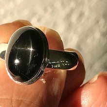 Load image into Gallery viewer, Genuine Black Star Diopside 925 Sterling Silver Engagement Ring Size 7.25, 7.75, 8, 8.5
