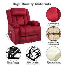 Load image into Gallery viewer, Mecor Lift Chair,Power Lift Recliner for Elderly,Fleece Massage Recliner Chair with Adjustable Headrest/Heat/Side Pockets/USB Charge Port for Living Room (Red)
