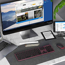 Load image into Gallery viewer, Wireless Keyboard and Mouse, Jelly Comb 2.4GHz Ultra Thin Full Size Wireless Keyboard Mouse Combo Set with Number Pad for Computer, Laptop, PC, Desktop, Notebook, Windows 7, 8, 10-(Wine Red and Black)
