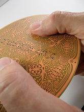 Load image into Gallery viewer, Cosmic Consciousness Enlightenment, Spirit Connection, Peak Performance, Present Moment Awareness, Geometric Copper Antenna - Powerforms Super Cell 6" x 4.5"
