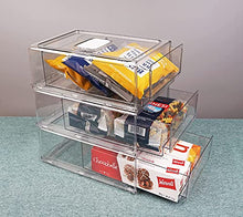 Load image into Gallery viewer, GREENTEC Stackable Refrigerator Organizer Drawer, Pull Out Food Organization for Freezer, Divided Fridge Drawers, Storage Bins for Kitchen, BPA Free, PET, Large
